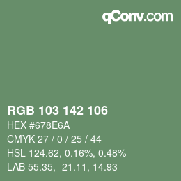 カラーコード: RGB 103 142 106 | qconv.com