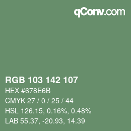 Código de color: RGB 103 142 107 | qconv.com