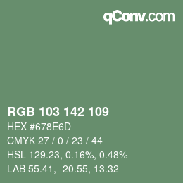 Código de color: RGB 103 142 109 | qconv.com