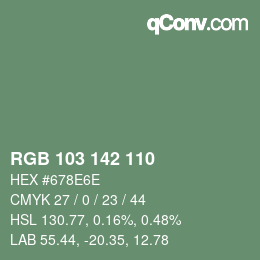Código de color: RGB 103 142 110 | qconv.com