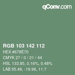 颜色代码: RGB 103 142 112 | qconv.com
