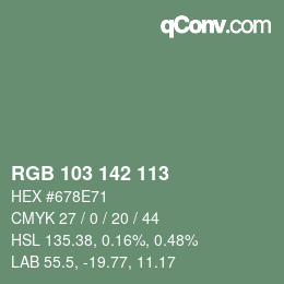 Código de color: RGB 103 142 113 | qconv.com