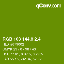 カラーコード: RGB 103 144.8 2.4 | qconv.com