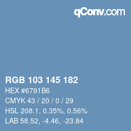 カラーコード: RGB 103 145 182 | qconv.com