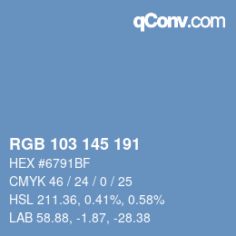 Color code: RGB 103 145 191 | qconv.com