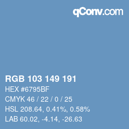 Color code: RGB 103 149 191 | qconv.com