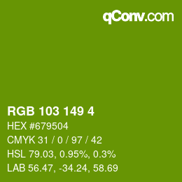 Color code: RGB 103 149 4 | qconv.com