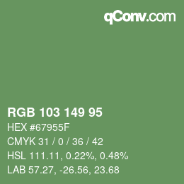 Farbcode: RGB 103 149 95 | qconv.com