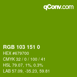 Color code: RGB 103 151 0 | qconv.com