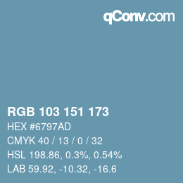 Color code: RGB 103 151 173 | qconv.com
