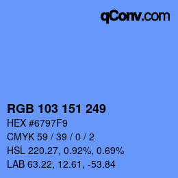 Color code: RGB 103 151 249 | qconv.com
