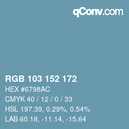 Color code: RGB 103 152 172 | qconv.com