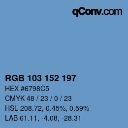カラーコード: RGB 103 152 197 | qconv.com