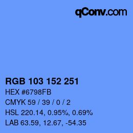 カラーコード: RGB 103 152 251 | qconv.com