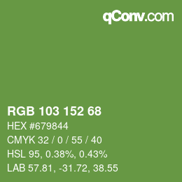Color code: RGB 103 152 68 | qconv.com
