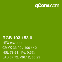 Color code: RGB 103 153 0 | qconv.com