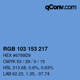 Color code: RGB 103 153 217 | qconv.com