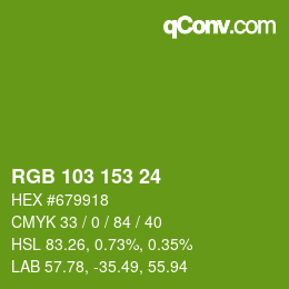 カラーコード: RGB 103 153 24 | qconv.com