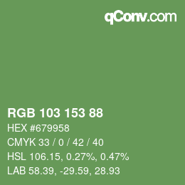 Color code: RGB 103 153 88 | qconv.com
