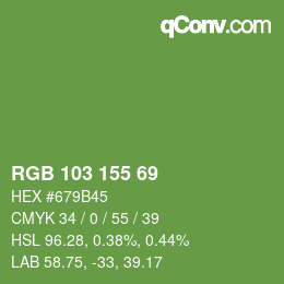 Farbcode: RGB 103 155 69 | qconv.com
