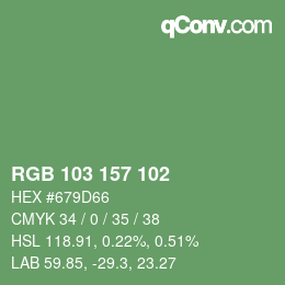 Color code: RGB 103 157 102 | qconv.com