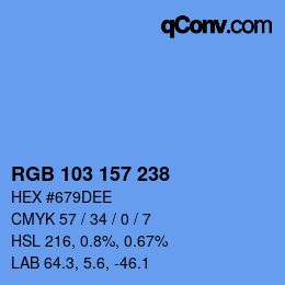 Color code: RGB 103 157 238 | qconv.com