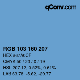 Color code: RGB 103 160 207 | qconv.com