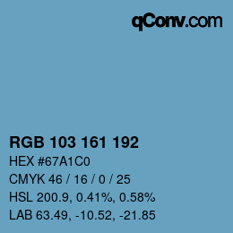 Color code: RGB 103 161 192 | qconv.com
