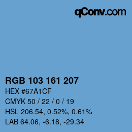 Color code: RGB 103 161 207 | qconv.com