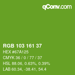 Color code: RGB 103 161 37 | qconv.com