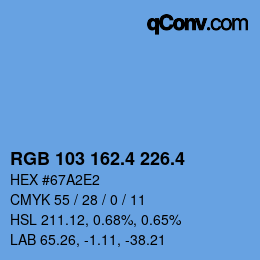 カラーコード: RGB 103 162.4 226.4 | qconv.com