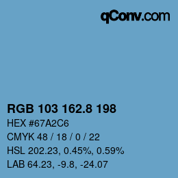カラーコード: RGB 103 162.8 198 | qconv.com
