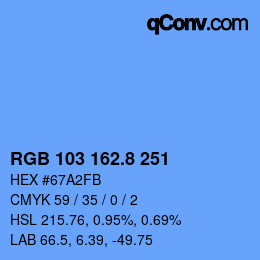 カラーコード: RGB 103 162.8 251 | qconv.com