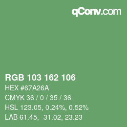 Color code: RGB 103 162 106 | qconv.com