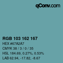 カラーコード: RGB 103 162 167 | qconv.com
