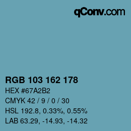 Color code: RGB 103 162 178 | qconv.com