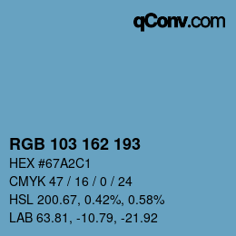 カラーコード: RGB 103 162 193 | qconv.com