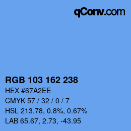 Color code: RGB 103 162 238 | qconv.com