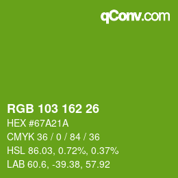Color code: RGB 103 162 26 | qconv.com