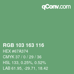 Farbcode: RGB 103 163 116 | qconv.com