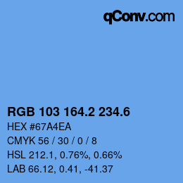 カラーコード: RGB 103 164.2 234.6 | qconv.com