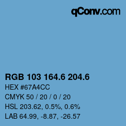 カラーコード: RGB 103 164.6 204.6 | qconv.com