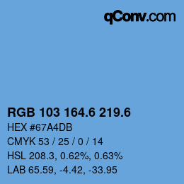 カラーコード: RGB 103 164.6 219.6 | qconv.com