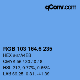 カラーコード: RGB 103 164.6 235 | qconv.com
