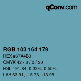 Color code: RGB 103 164 179 | qconv.com