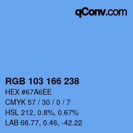 Color code: RGB 103 166 238 | qconv.com
