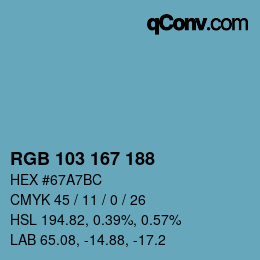 Color code: RGB 103 167 188 | qconv.com