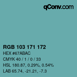 Color code: RGB 103 171 172 | qconv.com