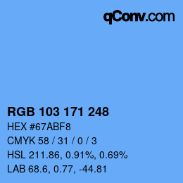 Color code: RGB 103 171 248 | qconv.com
