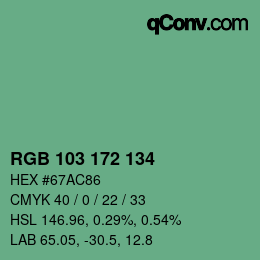 Color code: RGB 103 172 134 | qconv.com